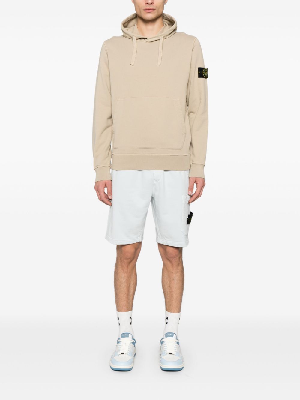 Stone Island Hoodie met Compass-logopatch - Beige