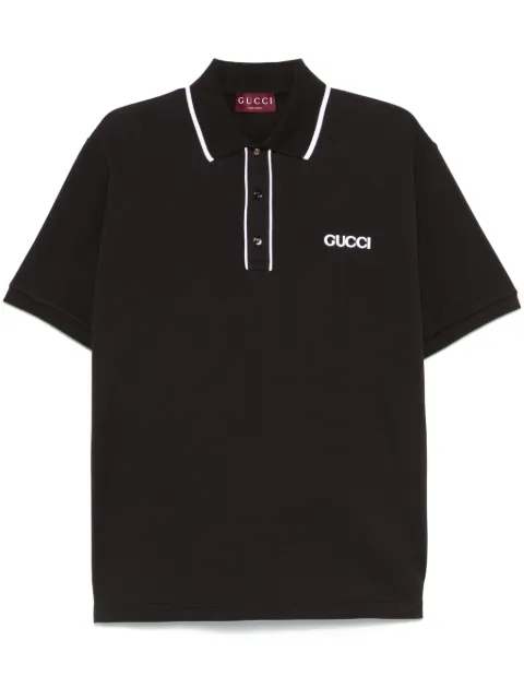 Gucci logo-patch polo shirt
