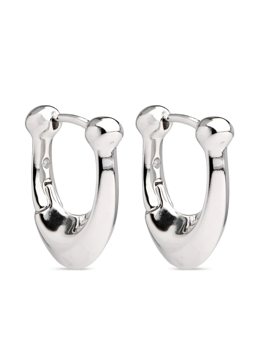 Coach Signature C hoop earrings - Argento