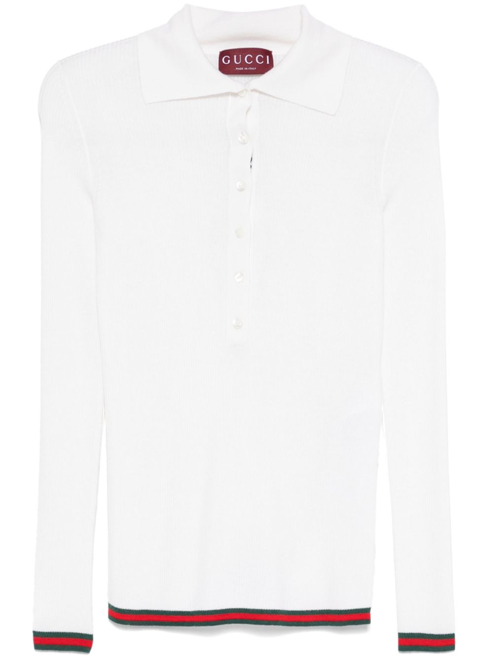 Gucci Web-stripe polo top - White