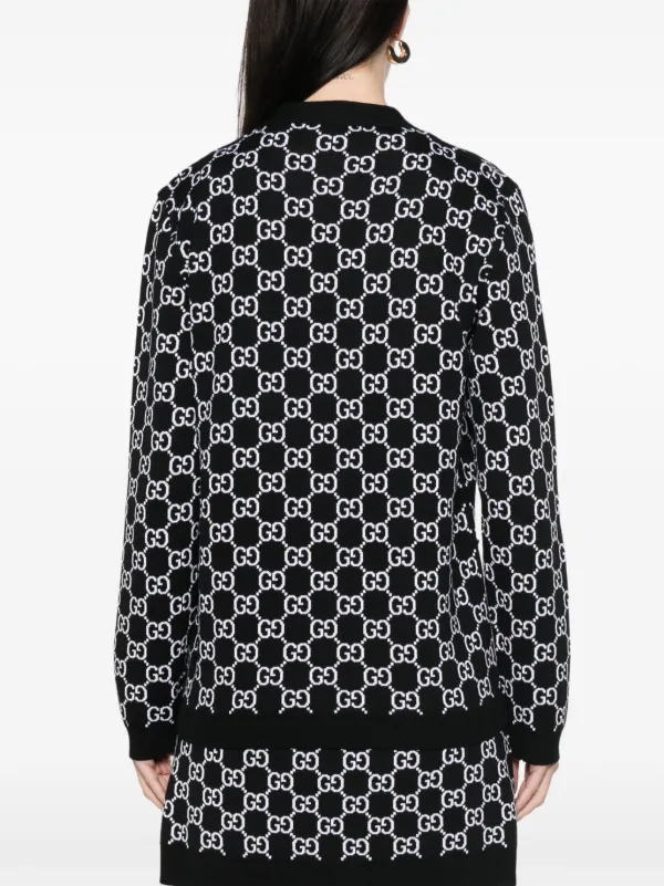 Gucci GGジャカード リバーシブル カーディガン | ブラック