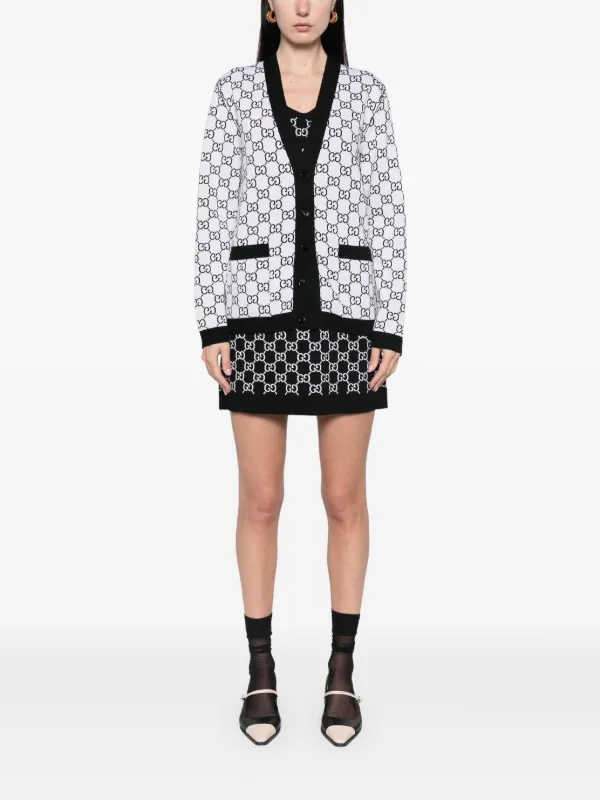 Gucci GGジャカード リバーシブル カーディガン | ブラック