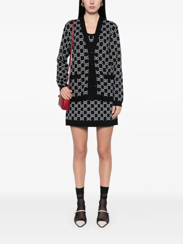 Gucci GG-jacquard Reversible Cardigan | Black | FARFETCH