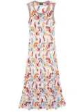 ETRO floral-lace midi dress - White