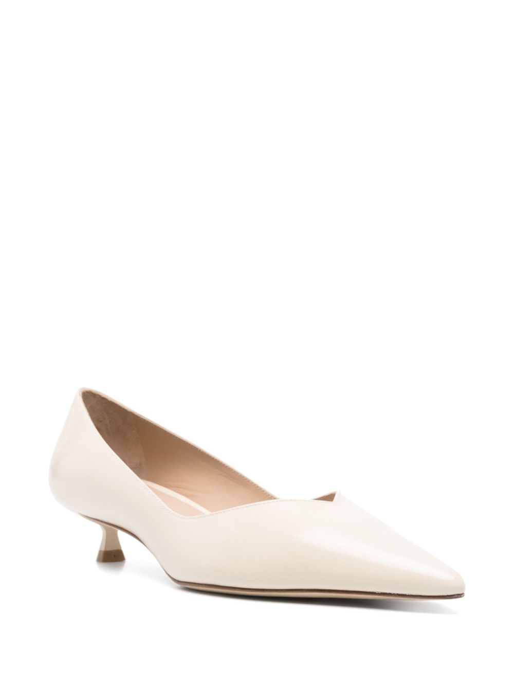 Stuart Weitzman 25 mm leren pumps - Beige