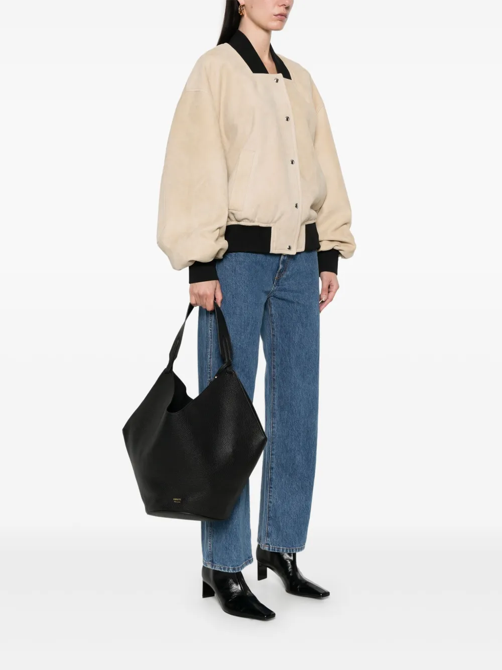 KHAITE medium Lotus shoulder bag - Zwart