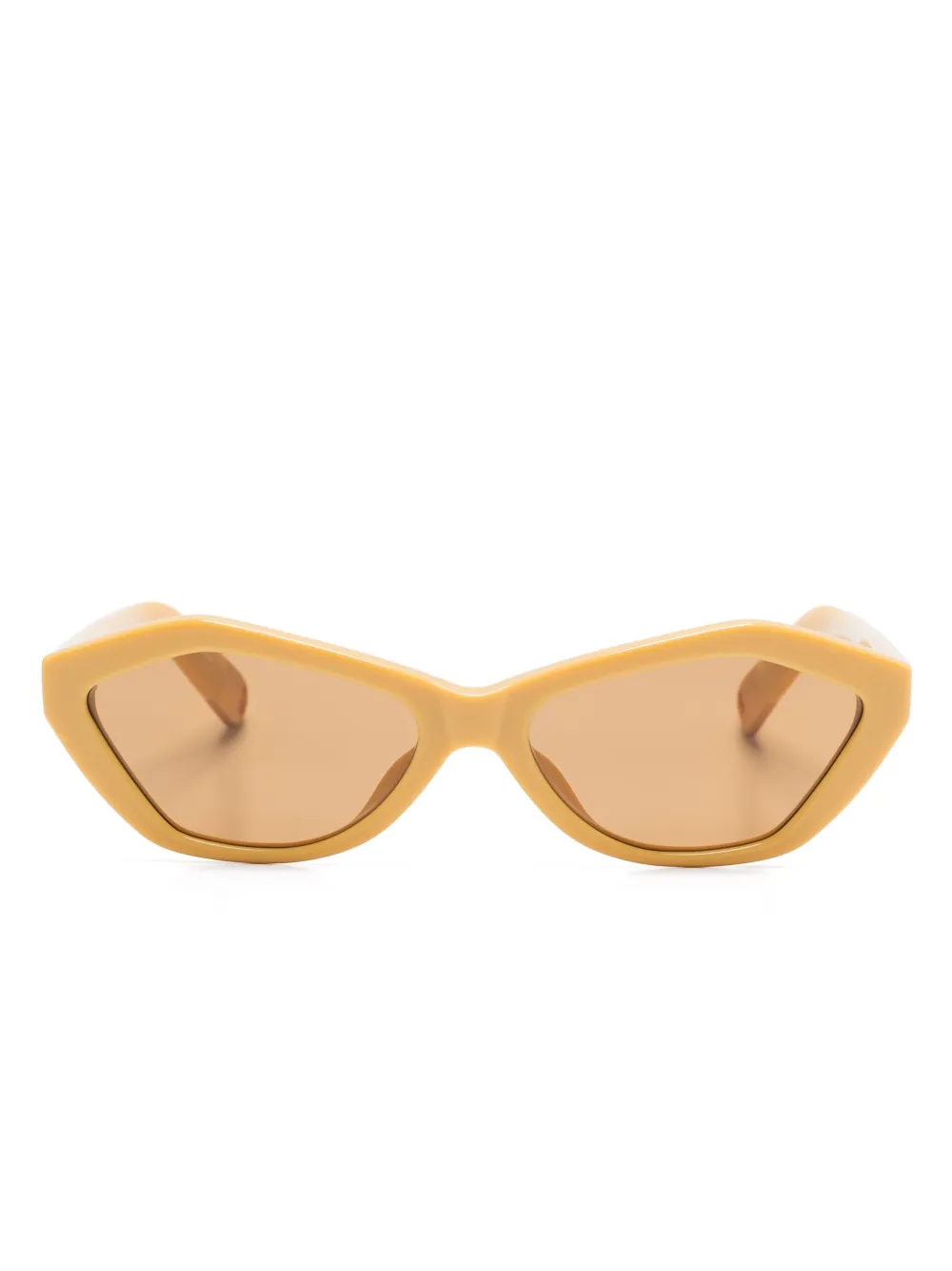 Linda Farrow x Jacquemus zonnebril met geometrisch montuur Geel