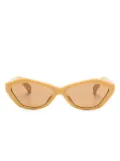 Linda Farrow x Jacquemus geometric-frame sunglasses - Yellow