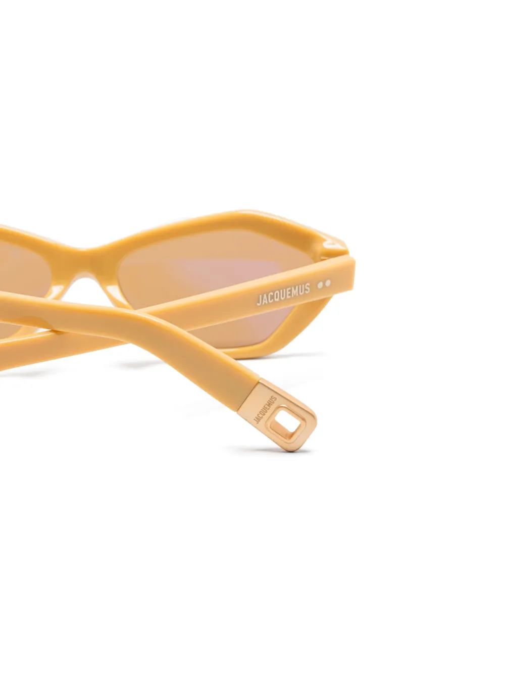 Linda Farrow x Jacquemus zonnebril met geometrisch montuur Geel