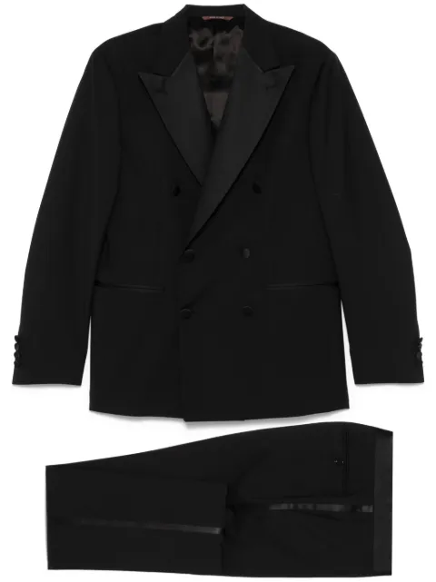 Canali satin-trim suit