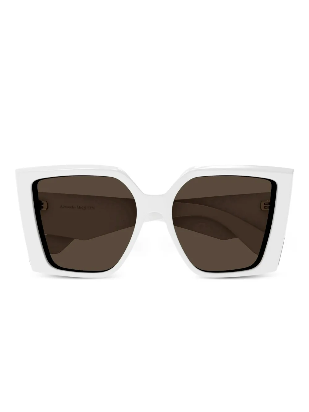 Alexander McQueen Eyewear Occhiali da sole geometrici - Bianco