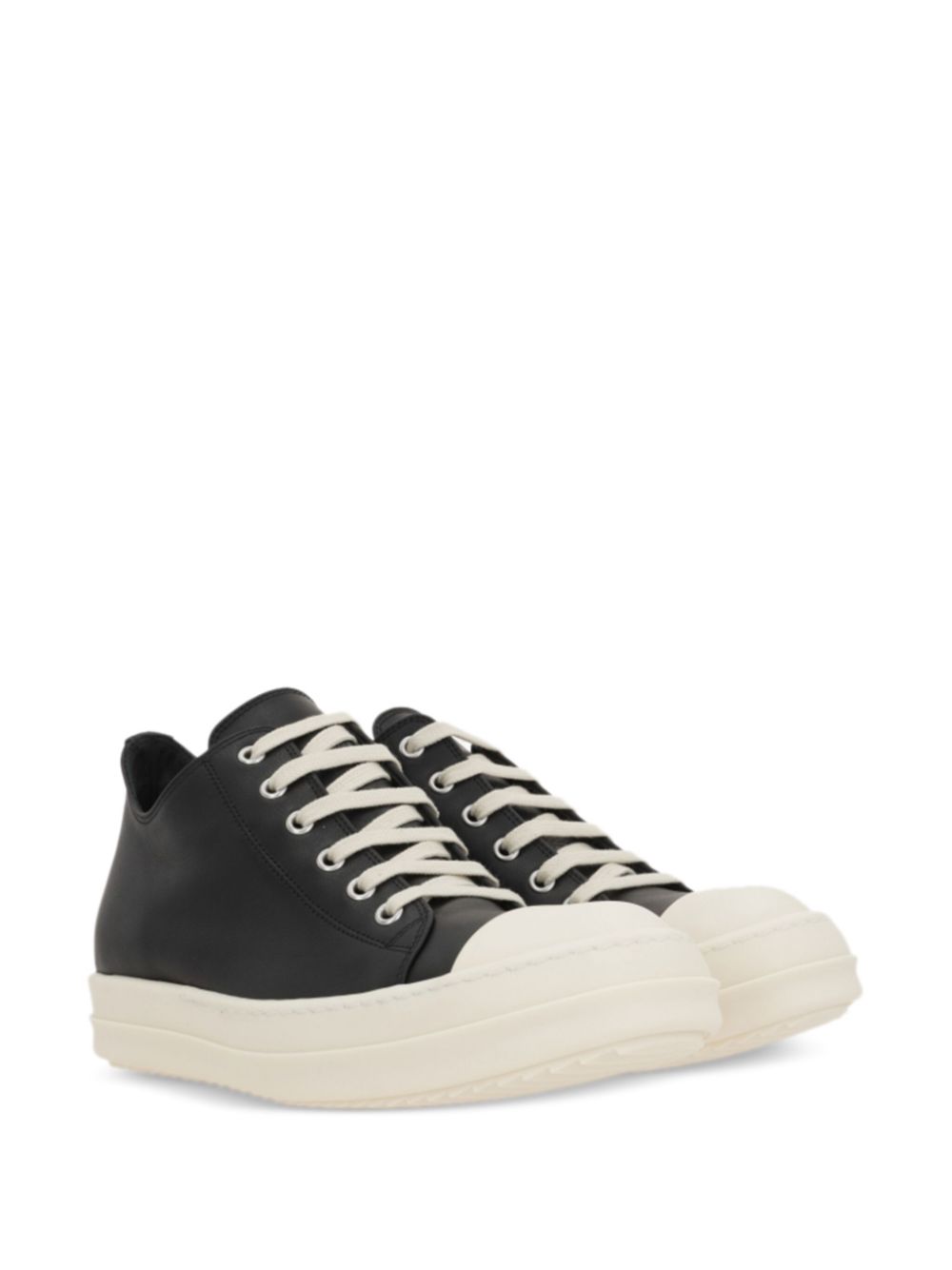 Rick Owens leather sneakers - Zwart