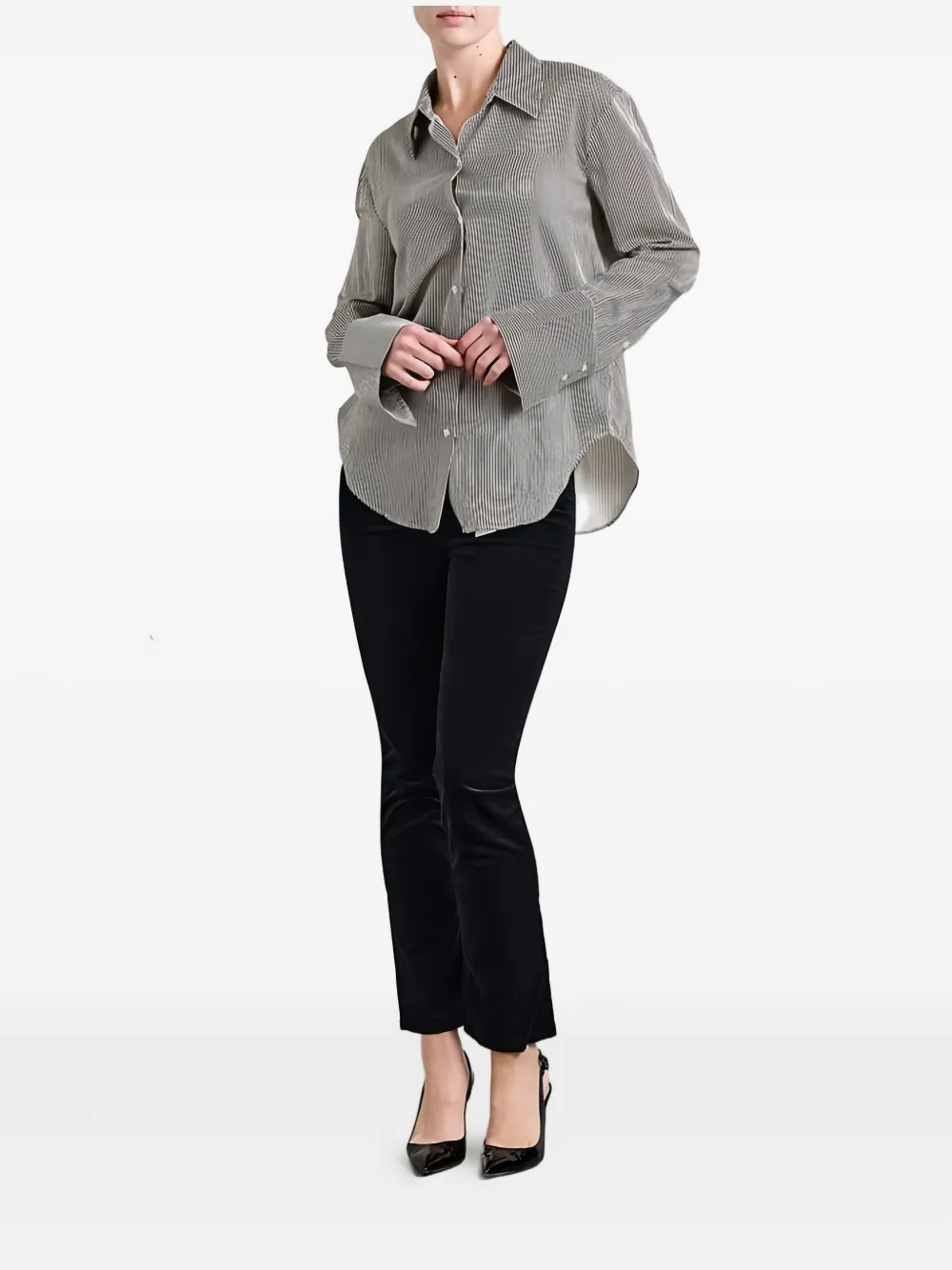 Citizens of Humanity Camilia striped shirt Zwart
