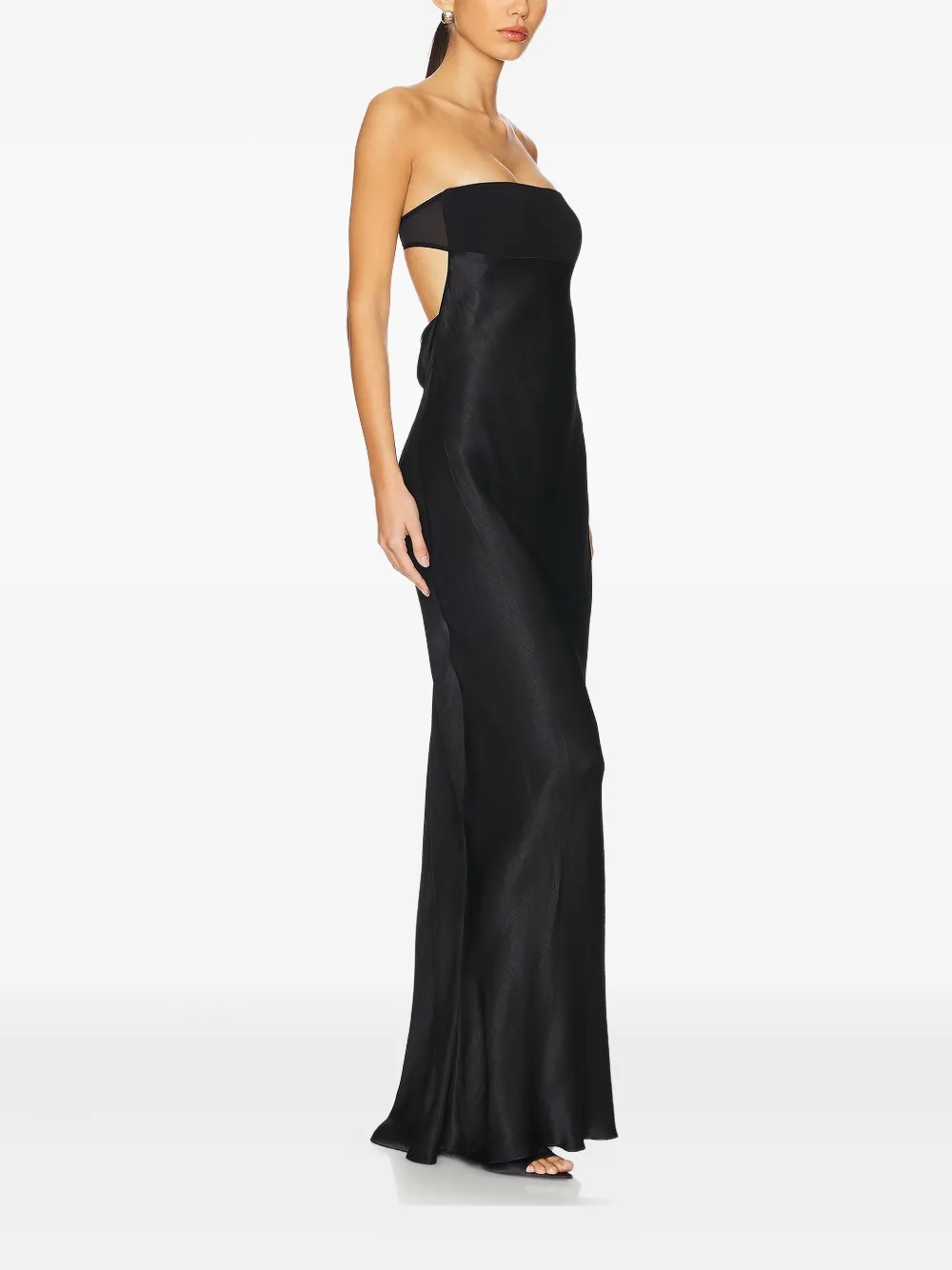 BEC + BRIDGE strapless backless maxi evening dress - Zwart