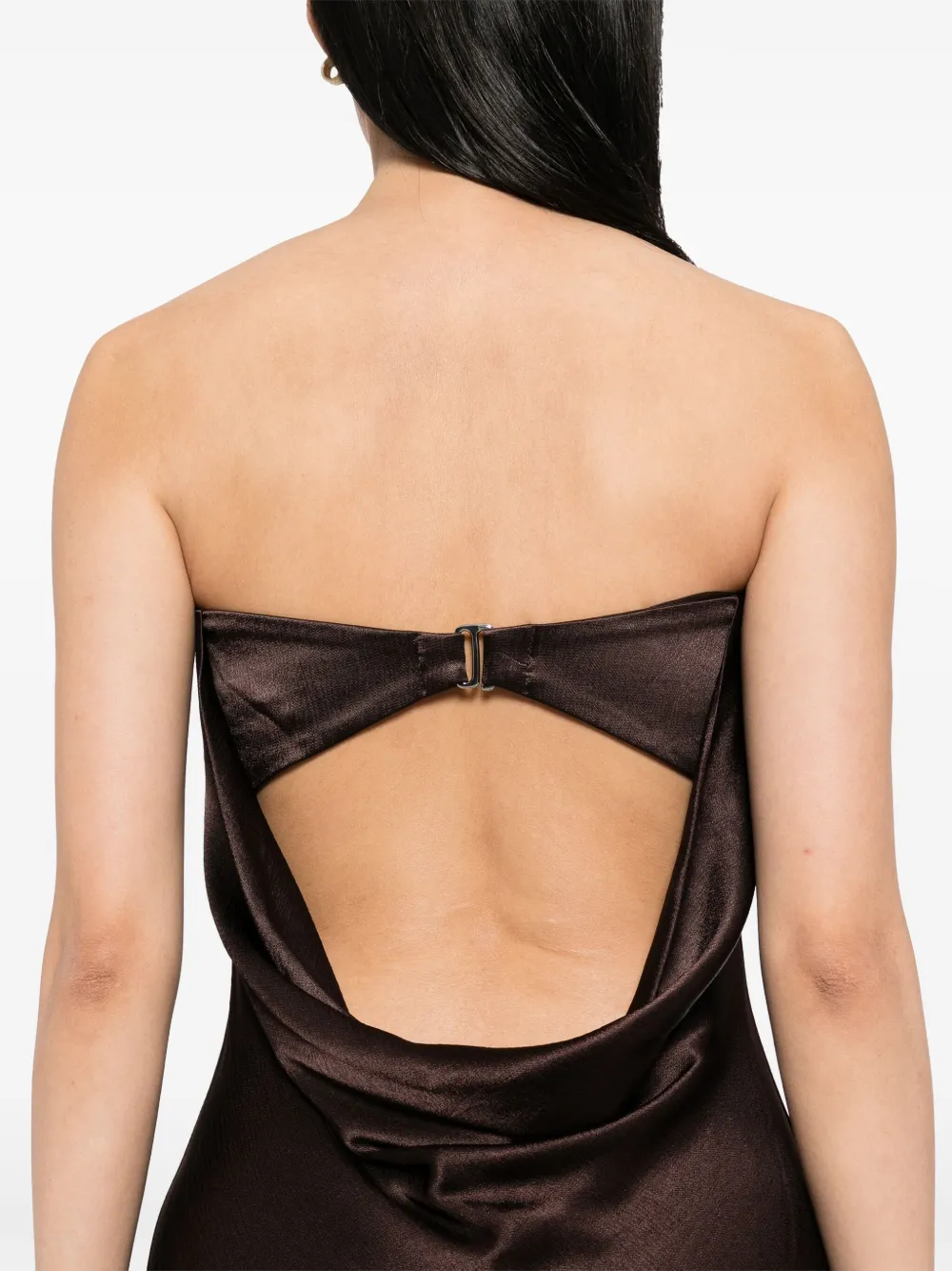 BEC + BRIDGE Moon Dance strapless jurk Bruin
