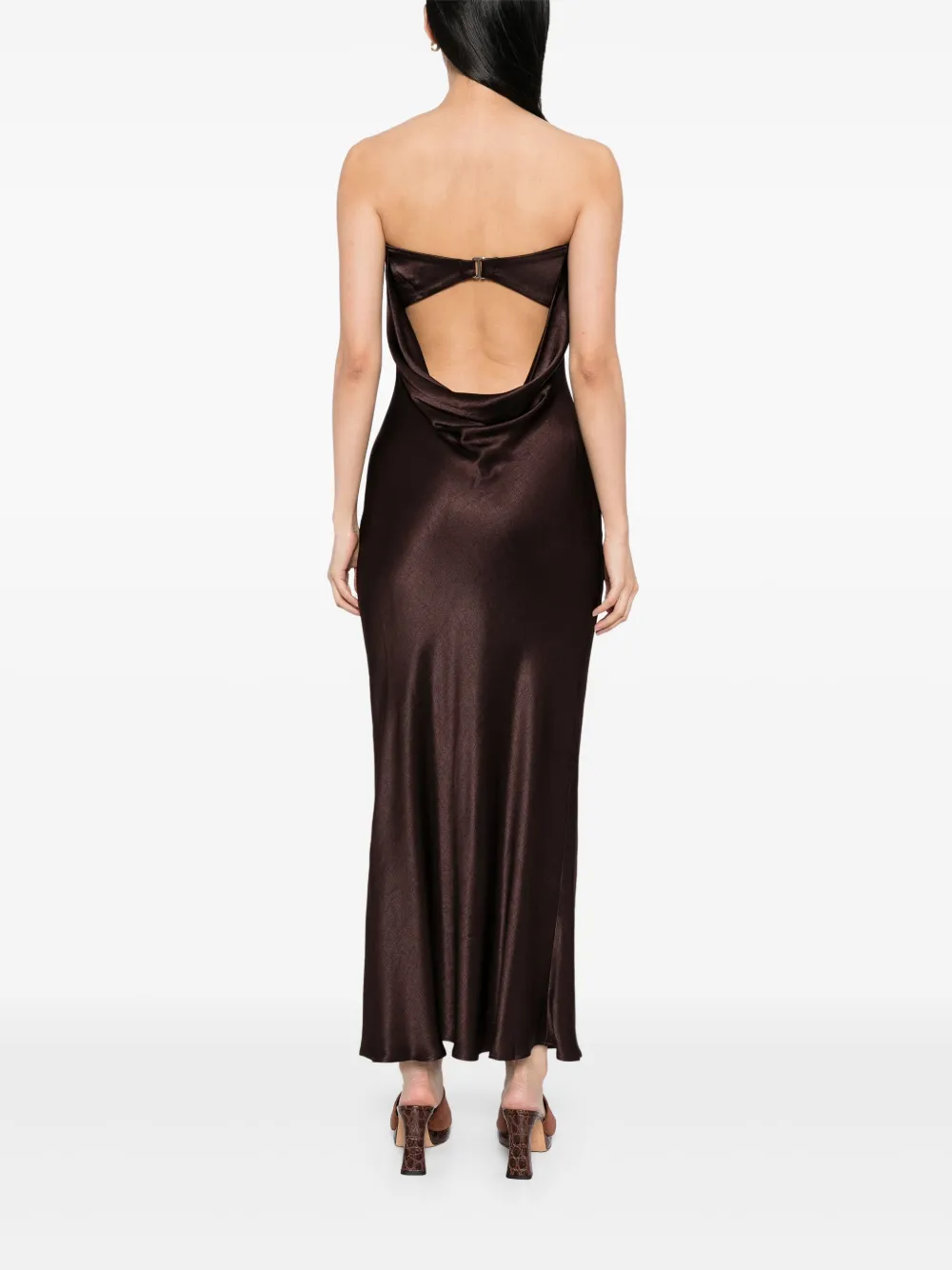 BEC + BRIDGE Moon Dance strapless jurk Bruin