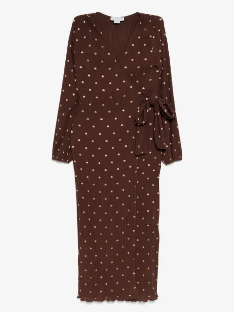 NEVER FULLY DRESSED Plisse wrap dress