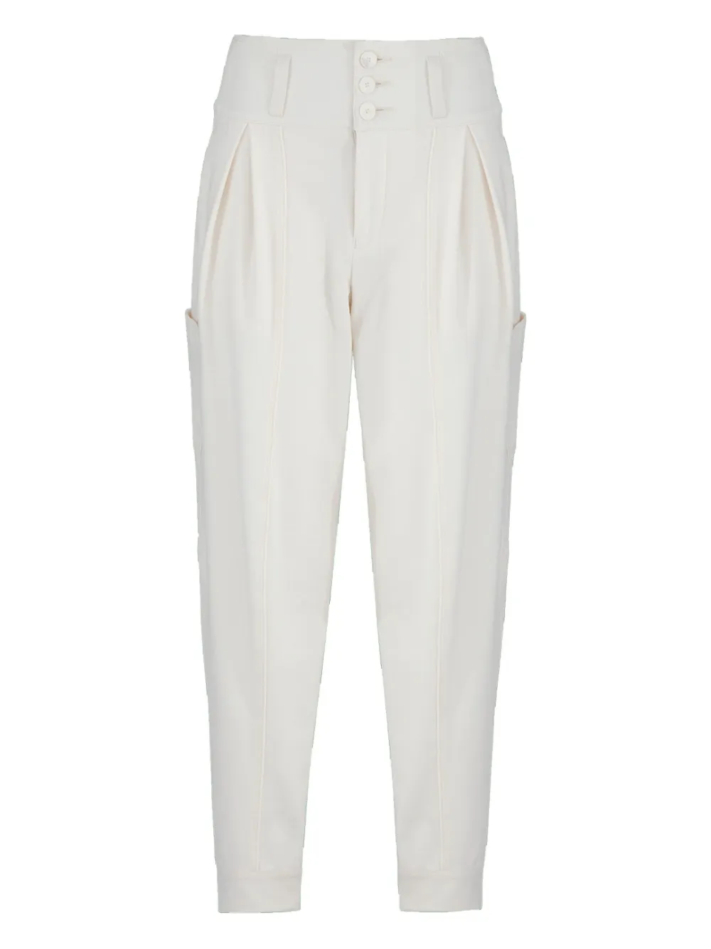 High Hot Shot Pleated Pocket Trousers In White