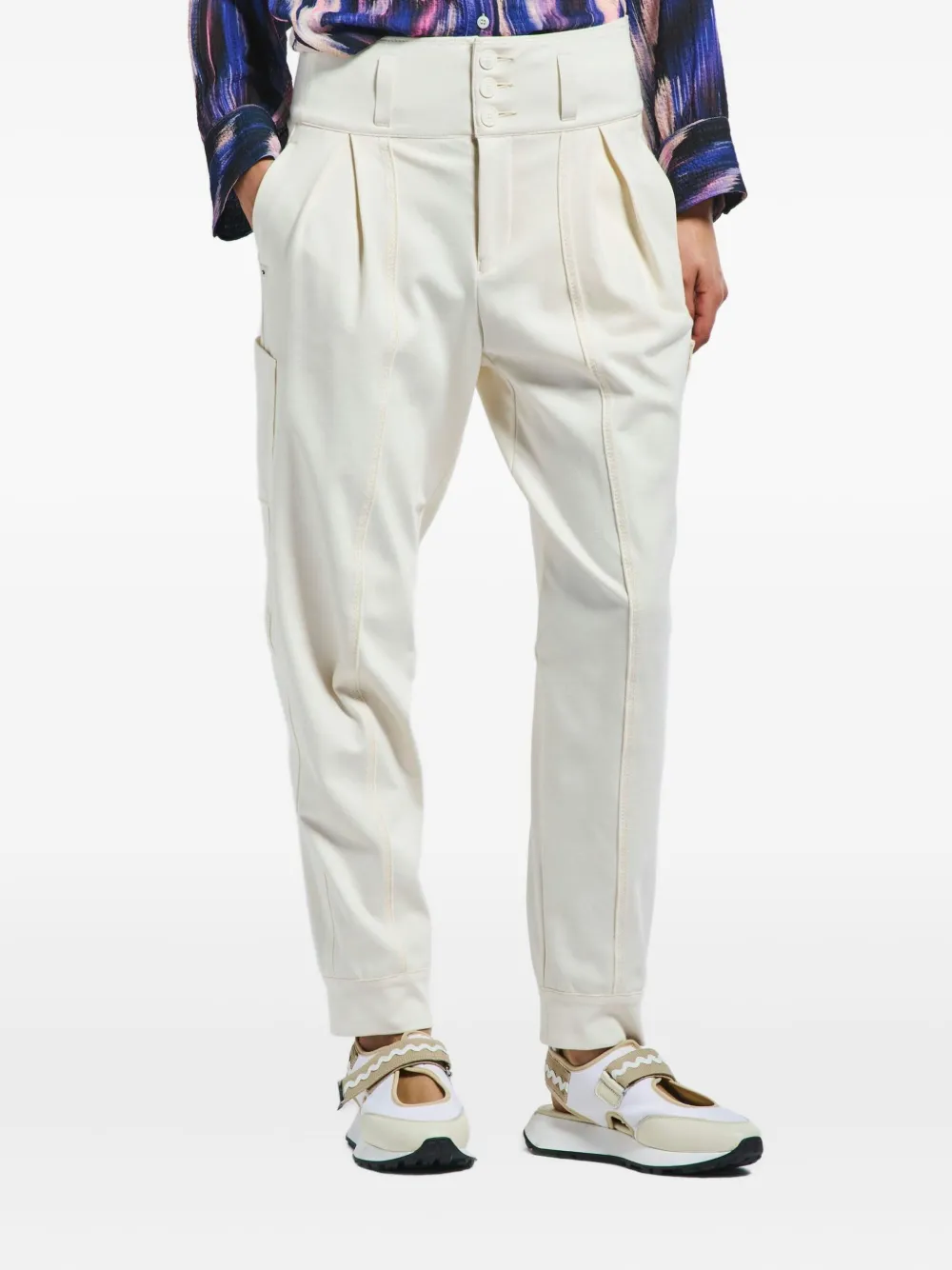 High Hot Shot broek met geplooide zak - Wit