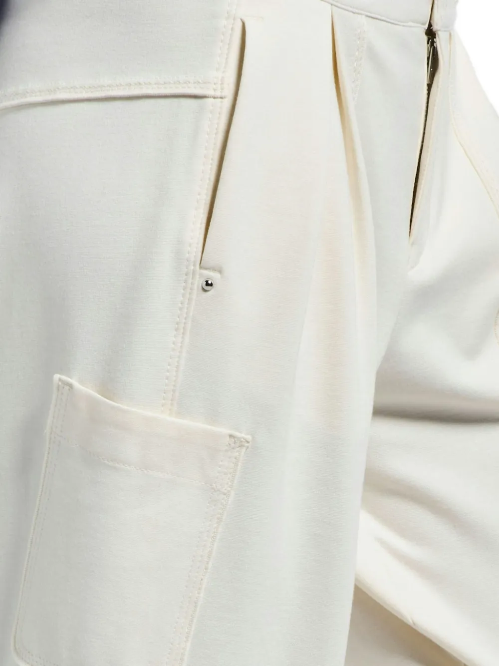 High Hot Shot Pleated Pocket Trousers In White