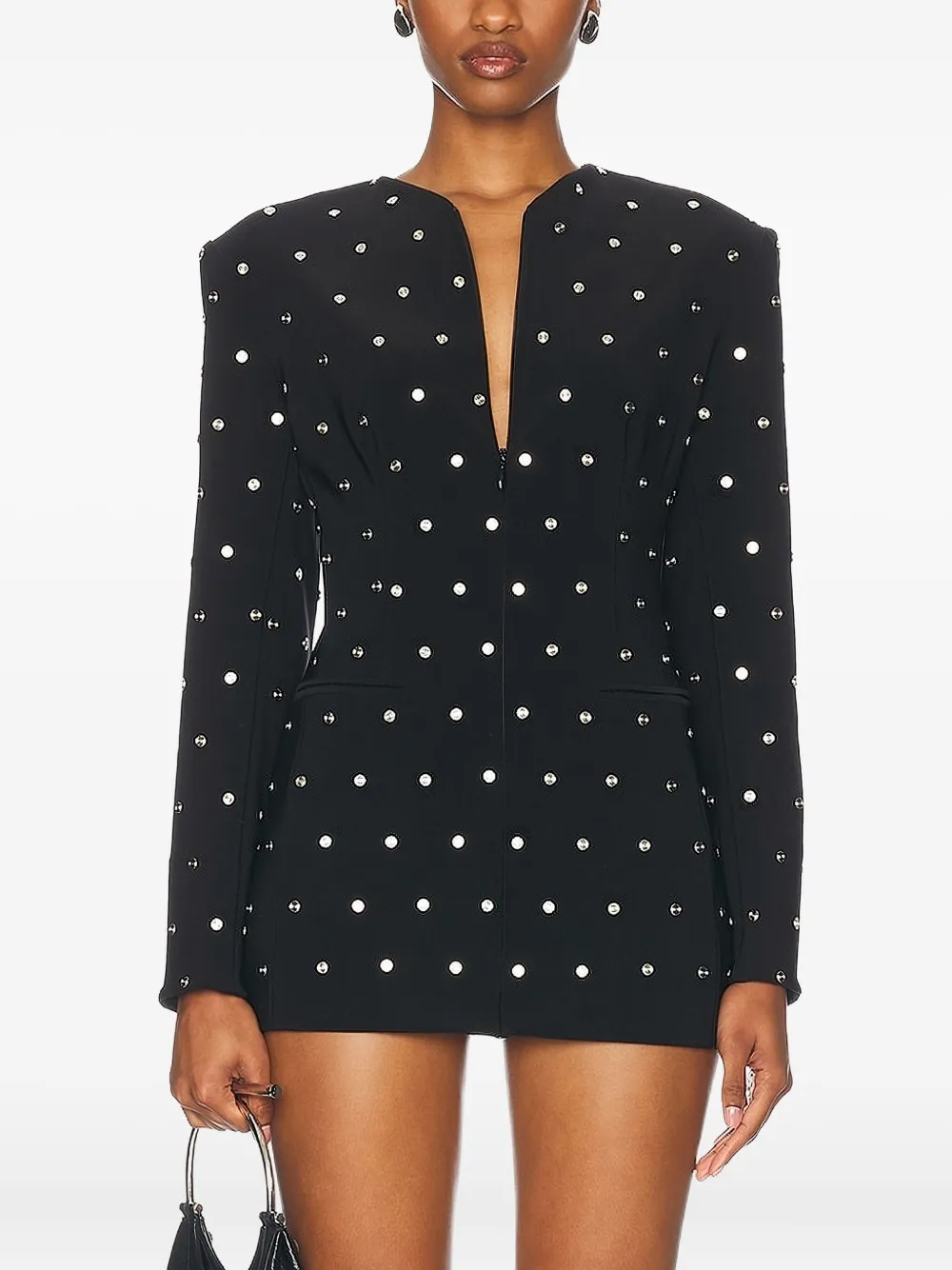 Norma Kamali studded fitted jacket - Nero