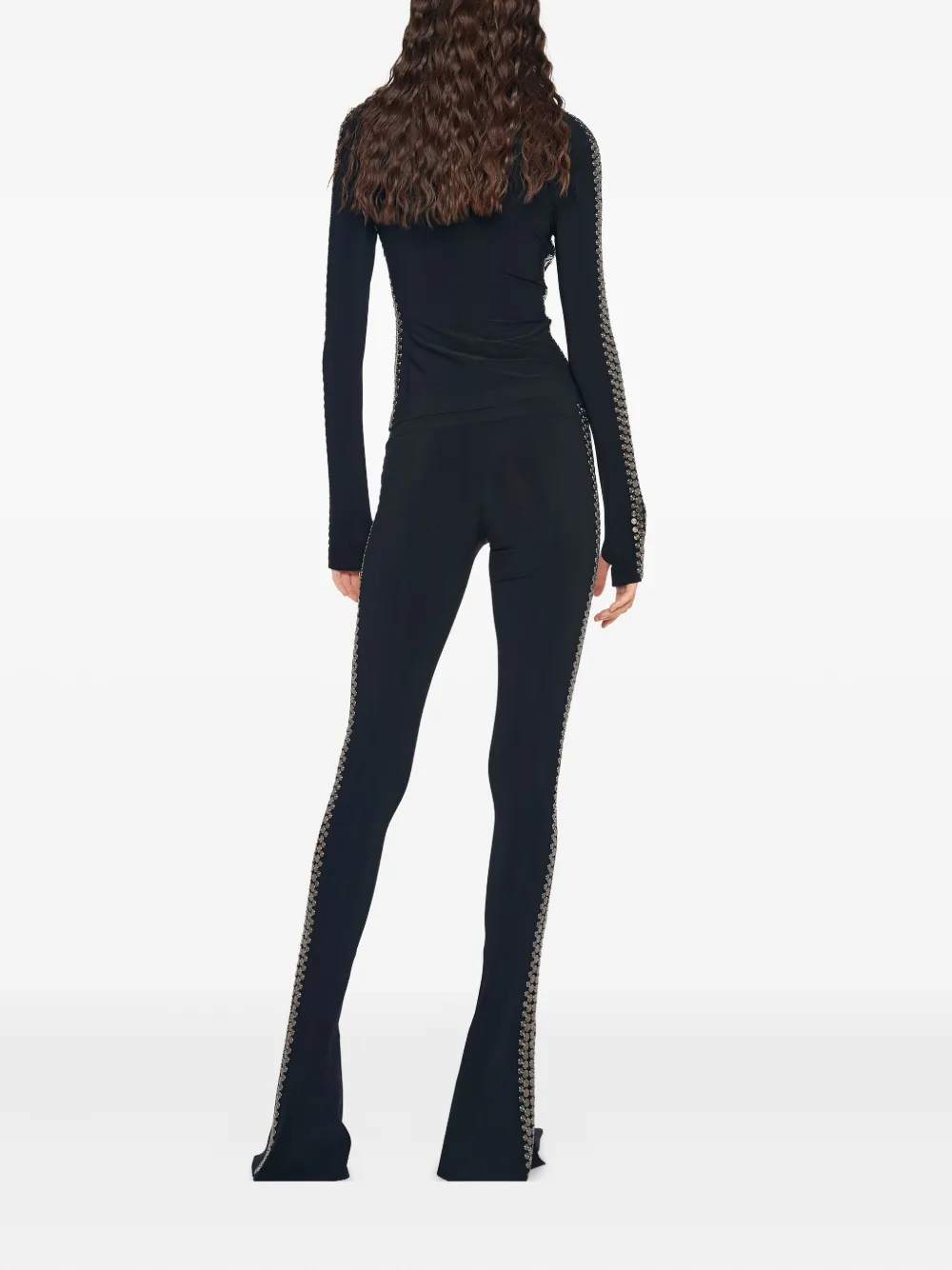  Norma Kamali Stud-embellished Turtleneck T-shirt - Black 