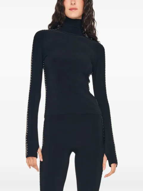 Norma Kamali camiseta con apliques y cuello alto