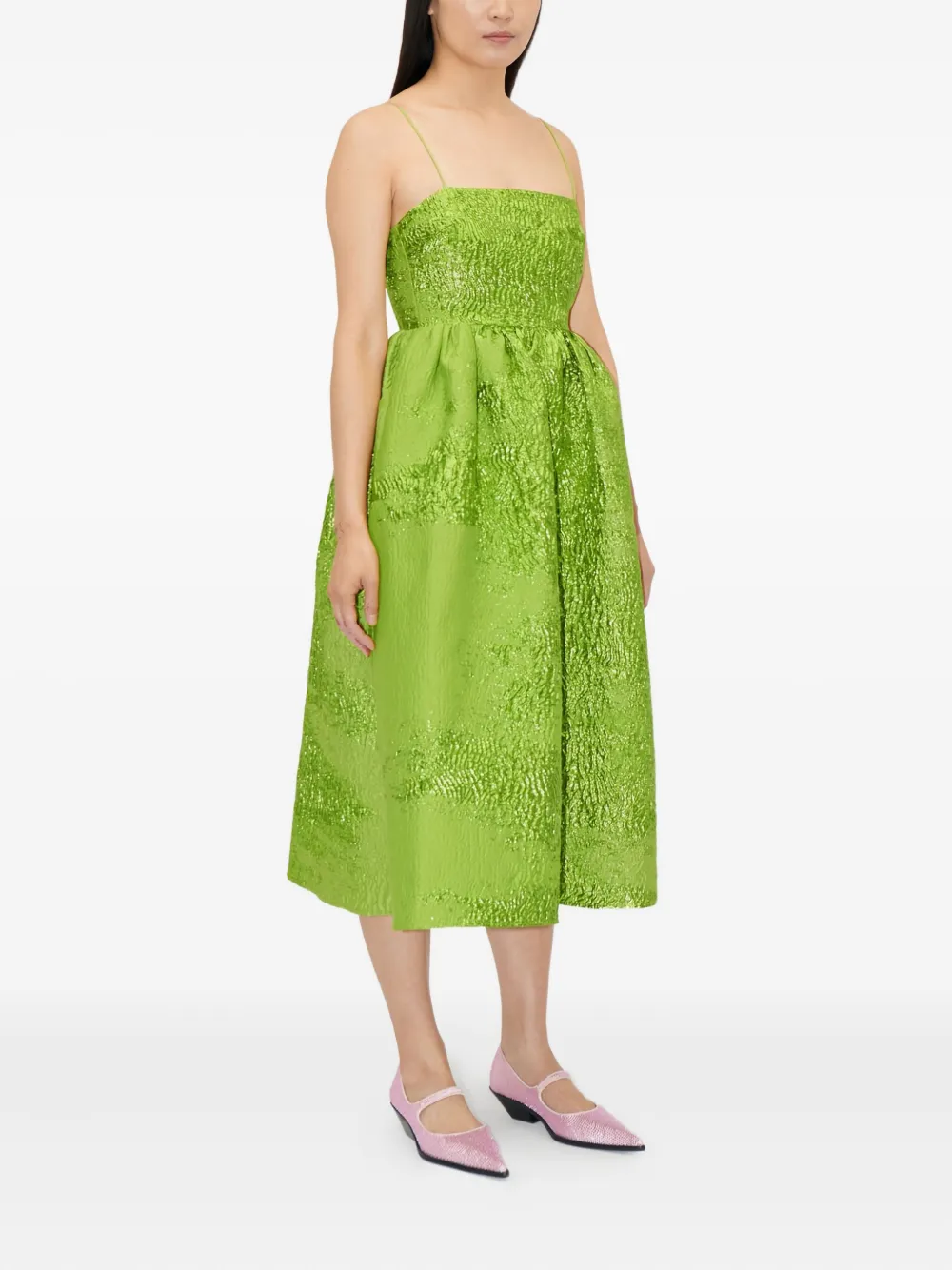 Stine Goya Jurk met jacquard - Groen