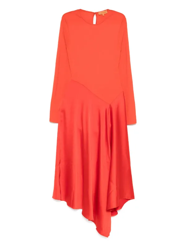 stine goya draped asymmetric midi dress Stine Goya Draped Asymmetric Midi Dress Liquid Floral