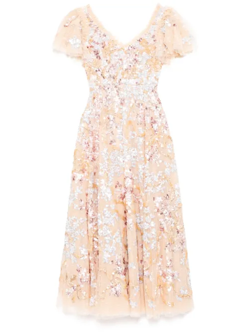 Robe longue Daning à détail de ruban - Needle & Thread - Modalova