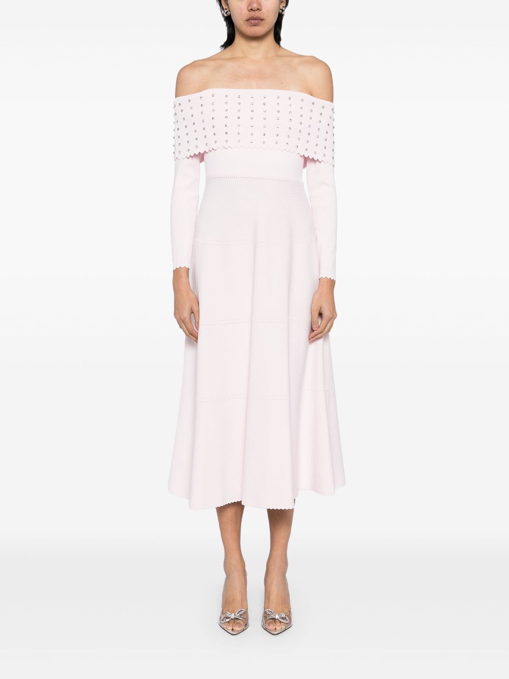 Needle & Thread Bardot Knit gown - Pink