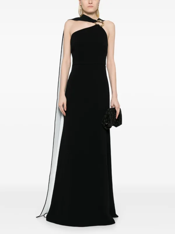 roland mouret asymmetric dress Asymmetric Heavy Cady Midi Dress in Brown  Roland Mouret