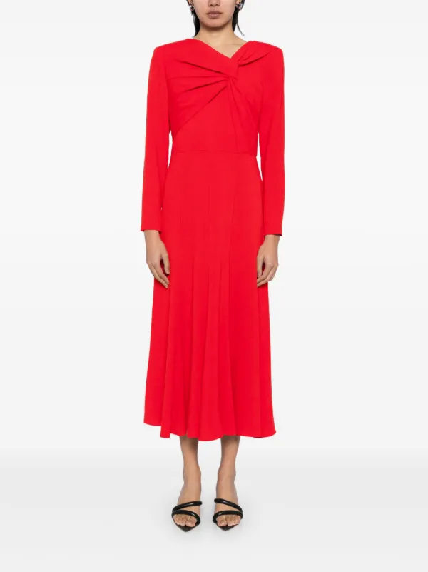 navy blue dress for baby girl Roland Mouret Asymmetric Cady Midi Dress in Purple main image 0