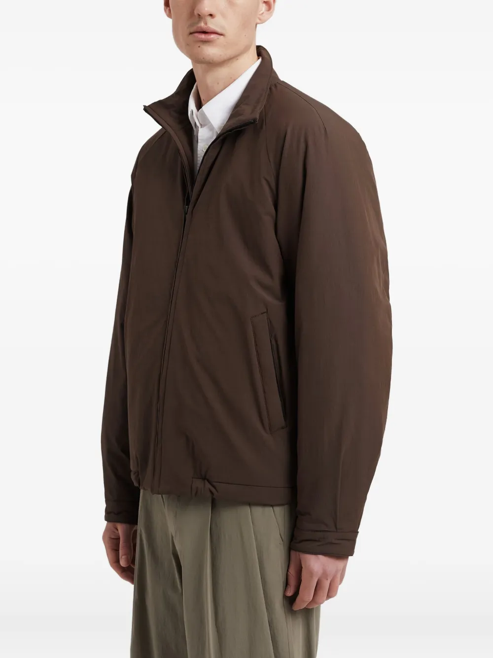 Norse Projects Korso gewatteerd jack met rits Bruin