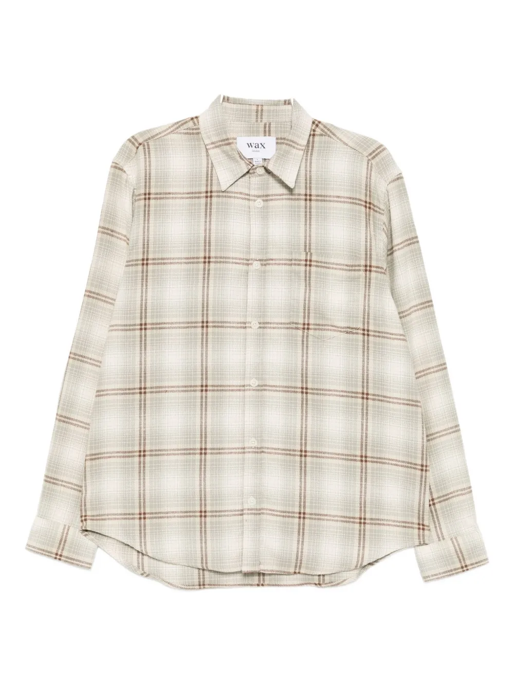 Wax London Sage And Ecru Ombre Flannel Shirt In Neutral