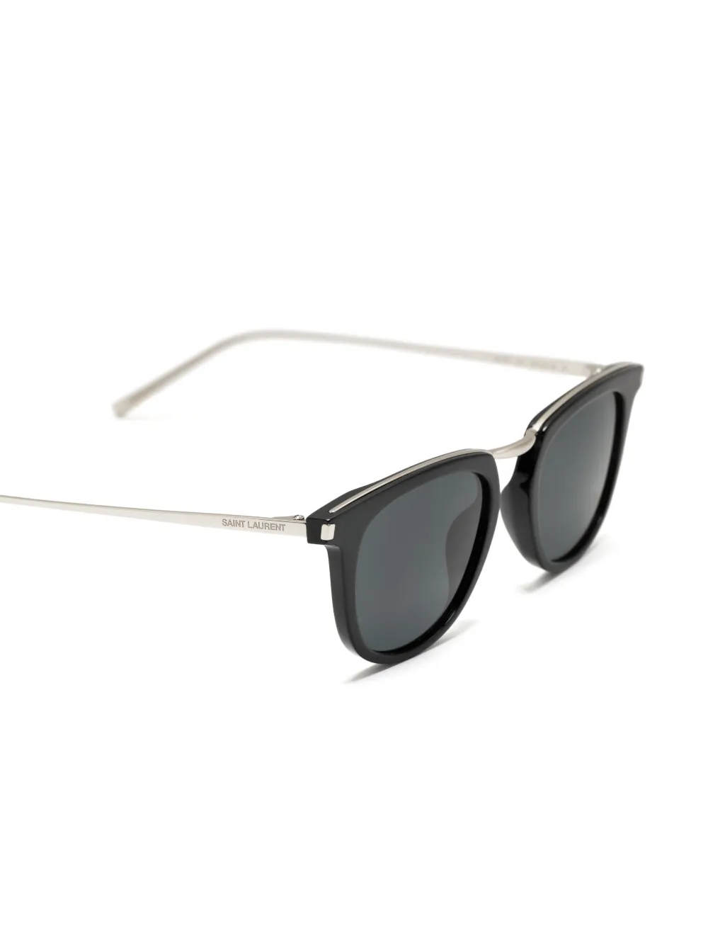 Saint Laurent Zonnebril met rond montuur Zilver
