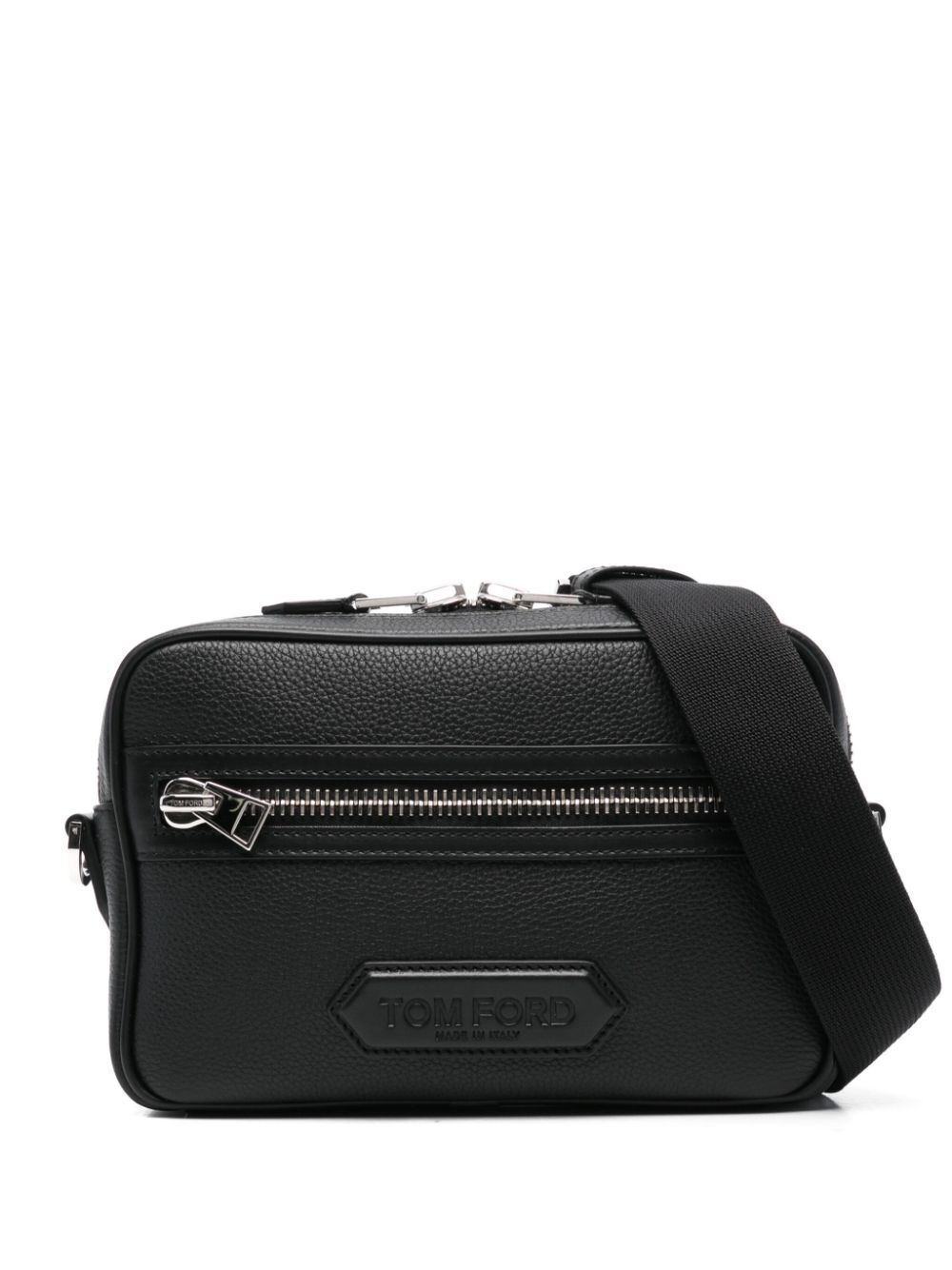 TOM FORD leather messenger bag - Black