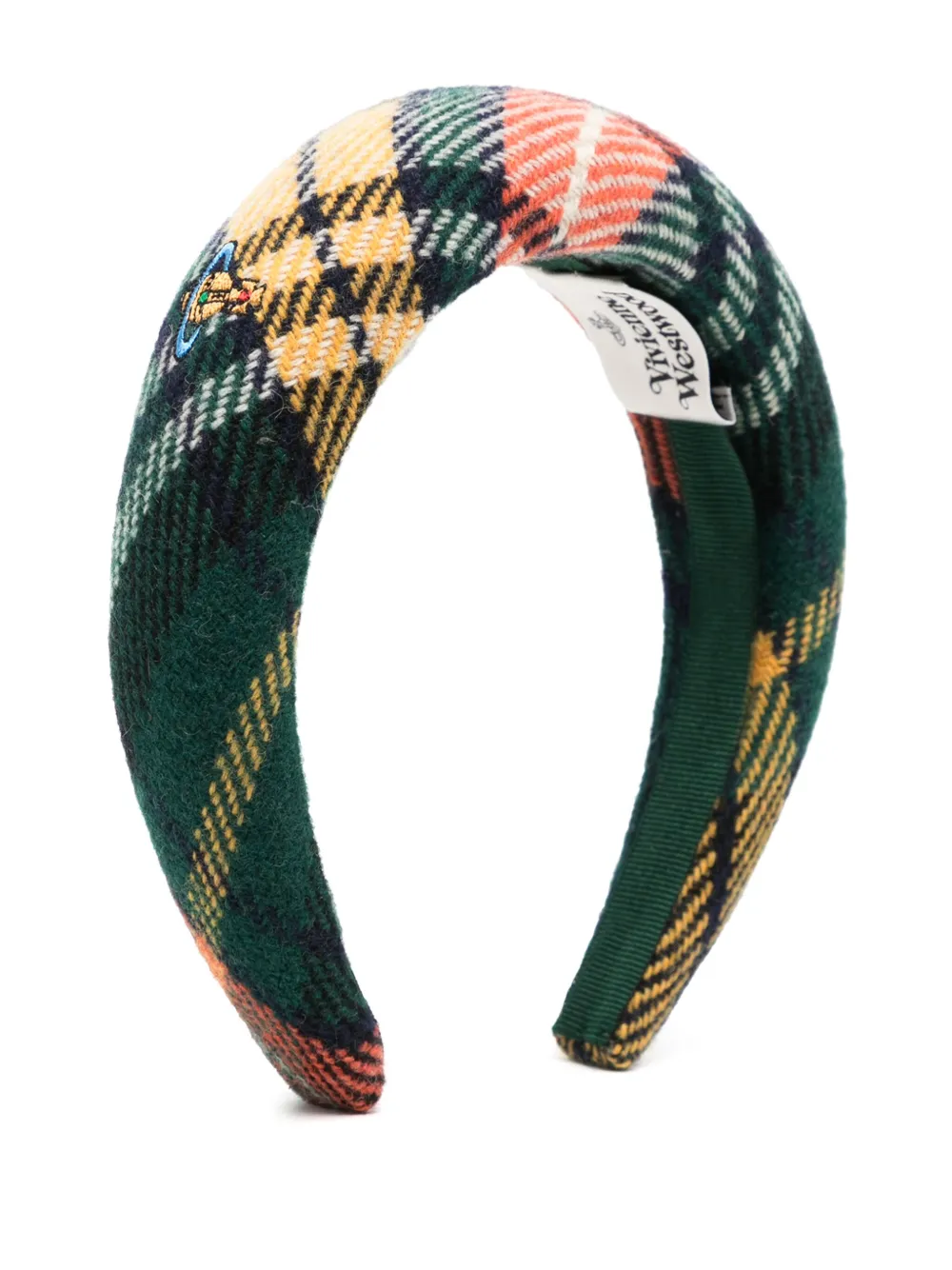 Vivienne Westwood Mens Tartan Wool-blend Headband Aw24-multi In Green