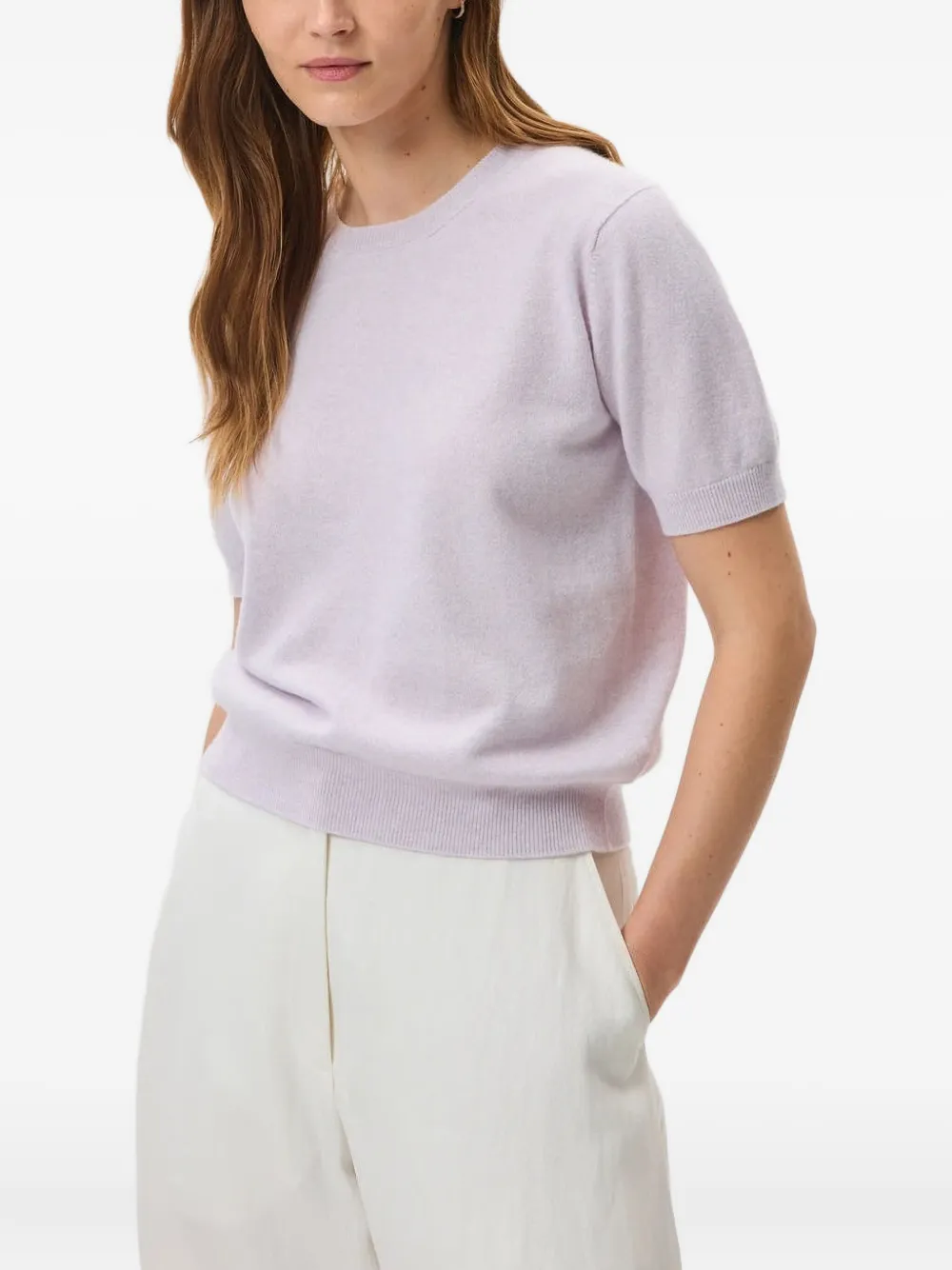 Johnstons of Elgin short-sleeve cashmere sweater - パープル Johnstons of Elgin short-sleeve cashmere sweater - パープル