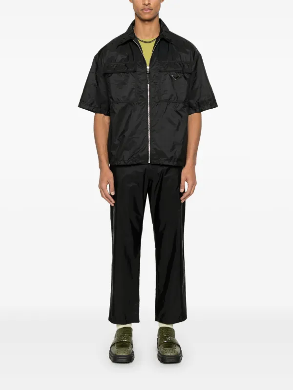 Prada triangle-logo Trousers | Black | FARFETCH