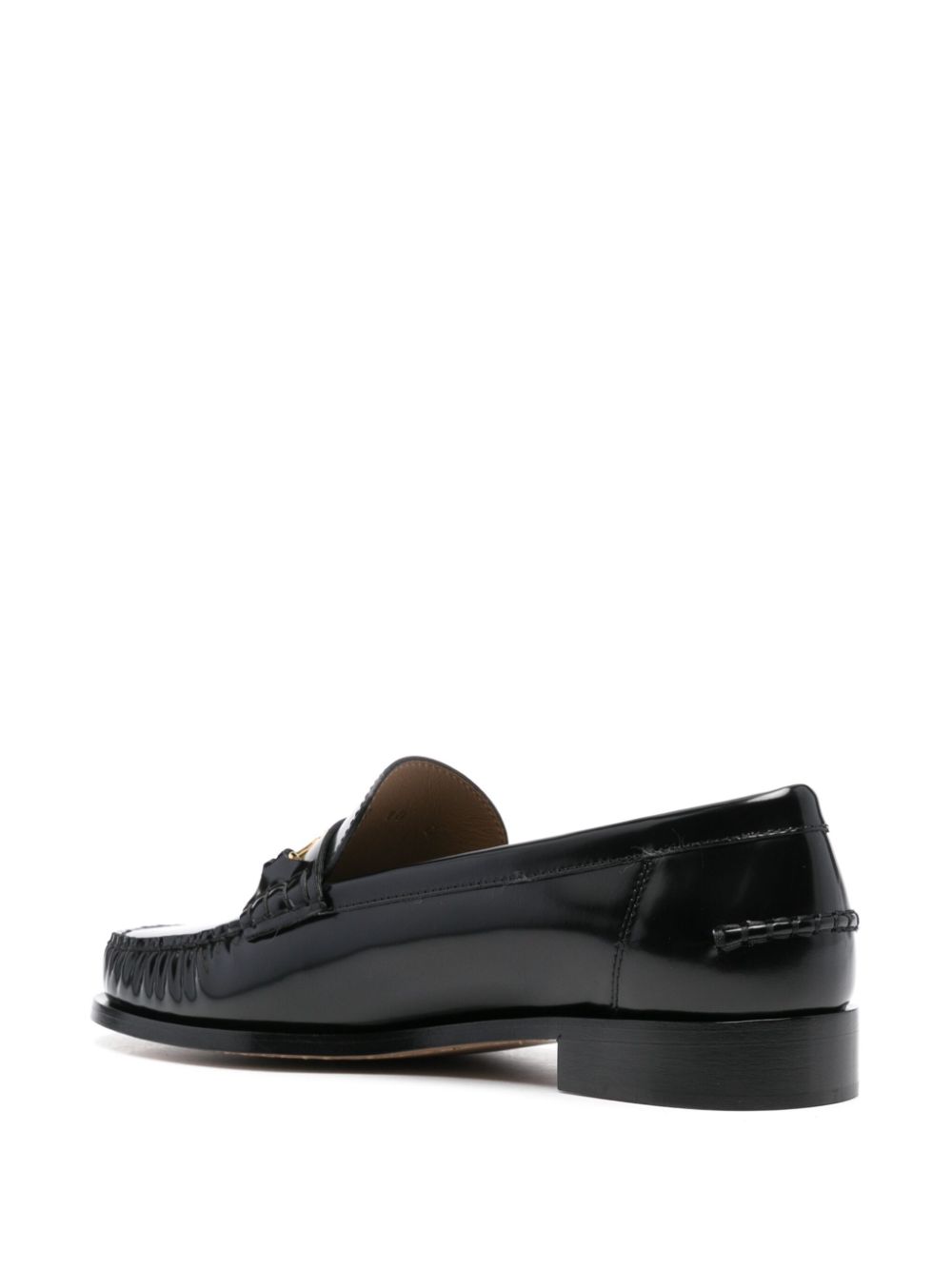 Ferragamo New Vara loafers met ketting Zwart