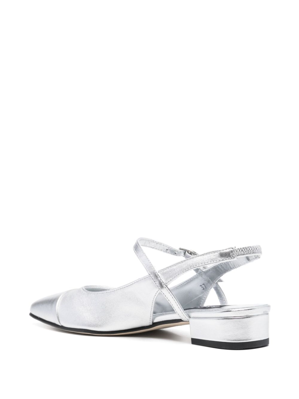 Carel Paris metallic-leather ballet shoes Zilver