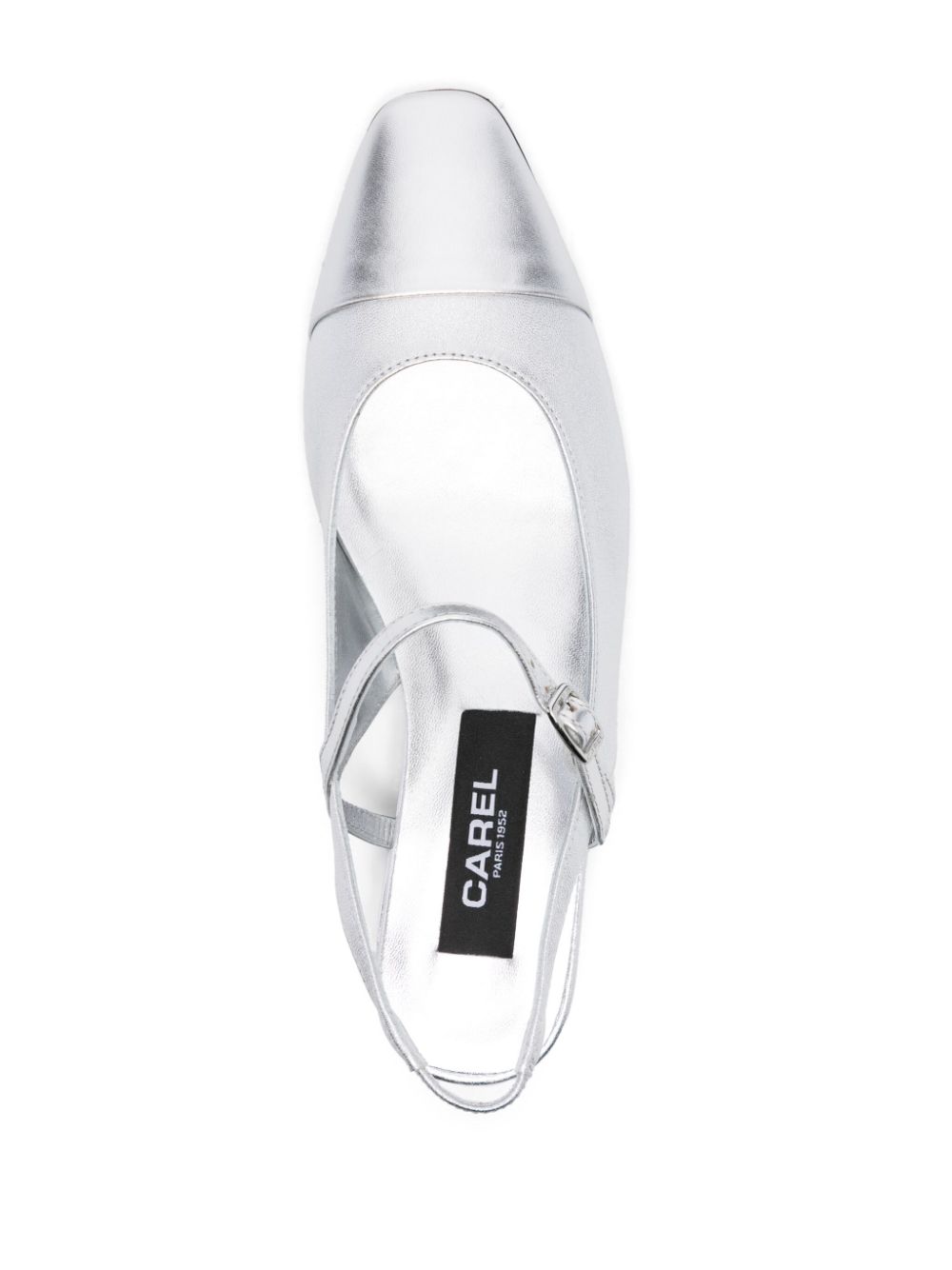 Carel Paris metallic-leather ballet shoes Zilver