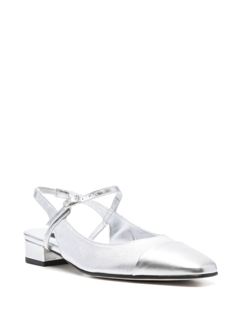 Carel Paris metallic-leather ballet shoes Zilver