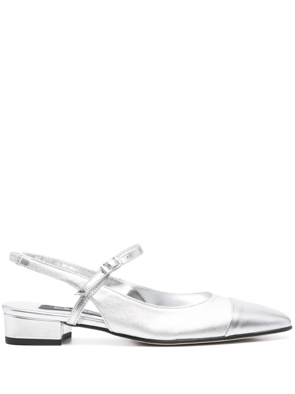 Carel Paris metallic-leather ballet shoes Zilver