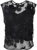 ROTATE BIRGER CHRISTENSEN mesh flower top - Black