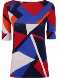 Lauren Ralph Lauren geometric-print T-shirt - Blue