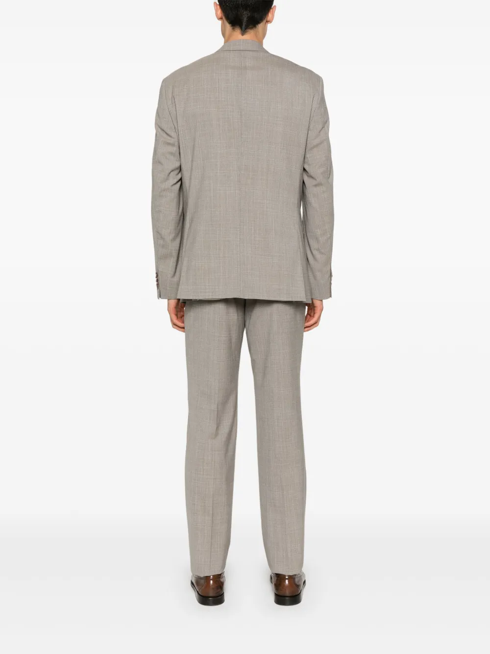Hugo Boss Patterned Suit In Grey
