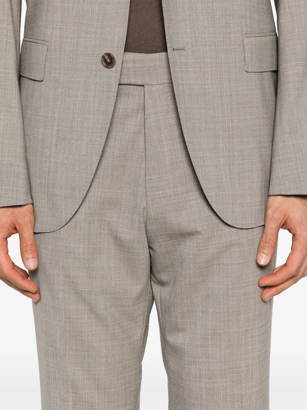 Hugo Boss Patterned Suit In Grey