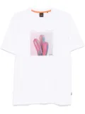 BOSS road trip-print cotton T-shirt - White